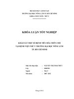 KHẢO SÁT MỘT SỐ BỆNH TIÊU HÓA TRÊN CHÓ TẠI BỆNH VIỆN THÚ Y TRƯỜNG ĐẠI HỌC NÔNG LÂM TP. HỒ CHÍ MINH
