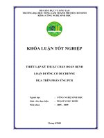 THIẾT LẬP KỸ THUẬT CHẨN ĐOÁN BỆNH LOẠN DƯỠNG CƠ DUCHENNE DỰA TRÊN PHẢN ỨNG PCR