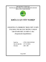 ẢNH HƯỞNG CỦA PROBIOTIC TRONG THỨC ĂN ĐẾN TỈ LỆ SỐNG, TỐC ĐỘ TĂNG TRƯỞNG VÀ HỆ SỐ CHUYỂN ĐỔI THỨC ĂN TRÊN CÁ TRA (Pangasianodon hypophthalmus)