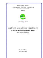 NGHIÊN CỨU ẢNH HƯỞNG BỐ TRÍ BUỒNG SẤY LOẠI ỐNG GIÓ CHÌM ĐẾN ĐỘ ĐỒNG ĐỀU PHÂN BỐ GIÓ
