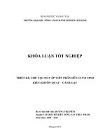 THIẾT KẾ, CHẾ TẠO MÁY ÉP VIÊN PHÂN HỮU CƠ VI SINH KIỂU KHUÔN QUAY – CÁNH GẠT