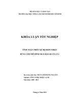 TÍNH TOÁN THIẾT KẾ BỘ BƠM NHIỆT DÙNG CHO MÔ HÌNH SILO BẢO QUẢN LÚA