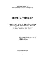 KHẢO SÁT TÌNH HÌNH ỨNG DỤNG KIẾN THỨC MÔN CÔNG NGHỆ 10 VÀO THỰC TIỄN SẢN XUẤT TẠI GIA ĐÌNH ĐỊA PHƯƠNG CỦA HỌC SINH Ở HUYỆN BÙ ĐĂNG TỈNH BÌNH PHƯỚC