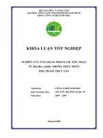 NGHIÊN CỨU ỨNG DỤNG PROTEASE THU NHẬN TỪ Bacillus subtilis TRONG THỦY PHÂN PHỤ PHẨM THỦY SẢN