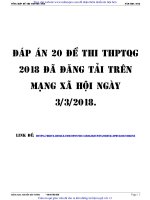 de va đáp án 20 đề THI THỬ môn TOÁN