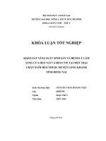 KHẢO SÁT NĂNG SUẤT SINH SẢN VÀ BỆNH LÝ LÂM SÀNG CỦA HEO NÁI VÀ HEO CON TẠI MỘT TRẠI CHĂN NUÔI HEO THUỘC HUYỆN LONG KHÁNH TỈNH ĐỒNG NAI