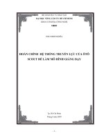 HOÀN CHỈNH HỆ THỐNG TRUYỀN LỰC CỦA ÔTÔ SCOUT ĐỂ LÀM MÔ HÌNH GIẢNG DẠY