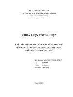 KHẢO SÁT HIỆN TRẠNG CHĂN NUÔI VÀ ĐÁNH GIÁ SỰ HIỆN DIỆN CỦA VI KHUẨN CAMPYLOBACTER TRONG PHÂN VỊT Ở TỈNH ĐỒNG THÁP
