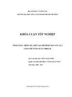 TÍNH TOÁN, THIẾT KẾ, CHẾ TẠO MÔ HÌNH MÁY SẤY LÚA TẦNG SÔI NĂNG SUẤT 100KGH.