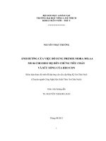 ẢNH HƯỞNG CỦA VIỆC BỔ SUNG PREMIX MORA MO.AA MS 04 CHO HEO MẸ ĐẾN CHỨNG TIÊU CHẢY VÀ SỨC SỐNG CỦA HEO CON
