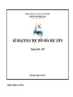 KẾ HOẠCH dạy học môn hóa học lớp 8 năm học 2016 2017