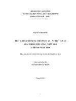 THỬ NGHIỆM BỔ SUNG CHẾ PHẨM AA – NUTRI™ FOCUS SW 6 PHÒNG TIÊU CHẢY TRÊN HEO 21 ĐẾN 60 NGÀY TUỔI