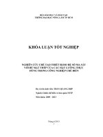 NGHIÊN CỨU CHẾ TẠO THIẾT BỊ ĐO HỆ SỐ MA SÁT VỚI BỀ MẶT THÉP CỦA CÁC HẠT LƯƠNG THỰC DÙNG TRONG CÔNG NGHIỆP CHẾ BIẾN
