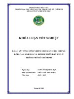 KHẢO SÁT TÌNH HÌNH NHIỄM VIRUS GÂY HỘI CHỨNG RỐI LOẠN SINH SẢN VÀ HÔ HẤP TRÊN ĐÀN HEO Ở THÀNH PHỐ HỒ CHÍ MINH