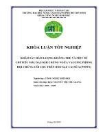 KHẢO SÁT HÀM LƯỢNG KHÁNG THỂ VÀ MỘT SỐ CHỈ TIÊU MÁU SAU KHI CHỦNG NGỪA VACCINE PHÒNG HỘI CHỨNG CÒI CỌC TRÊN HEO SAU CAI SỮA (PMWS)