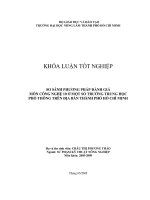 SO SÁNH PHƯƠNG PHÁP ĐÁNH GIÁ MÔN CÔNG NGHỆ 10 Ở MỘT SỐ TRƯỜNG TRUNG HỌC PHỔ THÔNG TRÊN ĐỊA BÀN THÀNH PHỐ HỒ CHÍ MINH
