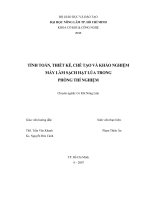 TÍNH TOÁN, THIẾT KẾ, CHẾ TẠO VÀ KHẢO NGHIỆM MÁY LÀM SẠCH HẠT LÚA TRONG PHÒNG THÍ NGHIỆM