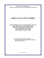 SO SÁNH ĐỘNG CƠ VÀ THÁI ĐỘ HỌC TẬP CỦA HỌC SINH TRUNG HỌC PHỔ THÔNG Ở MỘT SỐ TRƯỜNG TRÊN ĐỊA BÀN THÀNH PHỐ HỒ CHÍ MINH ĐỐI VỚI MÔN CÔNG NGHỆ