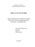 KHẢO SÁT BỆNH TIÊU CHẢY TRÊN HEO TỪ SƠ SINH ĐẾN 24 NGÀY TUỔI TẠI XÍ NGHIỆP CHĂN NUÔI HEO GIỐNG 2  9 TỈNH BÌNH DƯƠNG