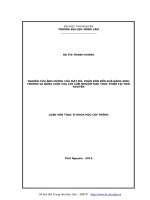 Nghiên cứu ảnh hưởng của mật độ, phân bón đến khả năng sinh trưởng và năng suất của cây cẩm nhuộm màu thực phẩm tại thái nguyên 