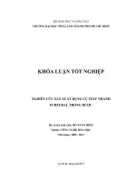 NGHIÊN CỨU SẢN XUẤT DỤNG CỤ TEST NHANH FURFURAL TRONG RƯỢU