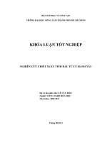 NGHIÊN CỨU CHIẾT XUẤT TINH DẦU TỪ CỦ HÀNH TÂY