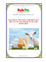 Xây dựng nhà máy chế biến sữa dê và các sản phẩm từ sữa dê Măng Đen tỉnh Kon Tum  www.duanviet.com.vn  0918755356