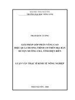 Giải pháp góp phần nâng cao hiệu quả chương trình 135 trên địa bàn huyện mường chà, tỉnh điện biên
