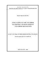 Tăng cường tự chủ tài chính tại trường cao đẳng kinh tế tài chính thái nguyên