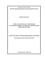 Nâng cao năng lực cạnh tranh của doanh nghiệp taxi bình an trên địa bàn tỉnh thái nguyên