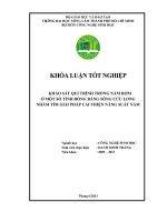 KHẢO SÁT QUI TRÌNH TRỒNG NẤM RƠM Ở MỘT SỐ TỈNH ĐỒNG BẰNG SÔNG CỬU LONG NHẰM TÌM GIẢI PHÁP CẢI THIỆN NĂNG SUẤT NẤM