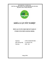 PHÂN LẬP, TUYỂN CHỌN MỘT SỐ VI KHUẨN CÓ KHẢ NĂNG PHÂN GIẢI DẦU DIESEL