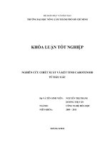 NGHIÊN CỨU CHIẾT XUẤT VÀ KẾT TINH CAROTENOID TỪ DẦU GẤC