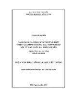 Đánh giá khả năng sinh trưởng, phát triển của một số dòng đậu tương nhập nội từ hàn quốc tại thái nguyên
