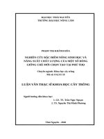 Nghiên cứu đặc điểm nông sinh học và năng suất chất lượng của một số dòng, giống chè mới chọn tạo tại phú thọ