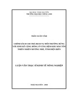 Chính sách chi trả dịch vụ môi trường rừng với sinh kế cộng đồng ở vùng đệm khu bảo tồn thiên nhiên mường nhé, tỉnh điện biên