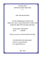Từ ngữ chỉ bộ phận cơ thể người trong tục ngữ, ca dao tiếng hán và tiếng việt dưới góc nhìn ngôn ngữ học tri nhận tt 