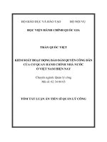 Kiểm soát hoạt động bảo đảm quyền công dân của cơ quan hành chính nhà nước ở việt nam hiện nay (tt) 