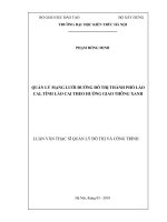 Quản lý mạng lưới đường đô thị thành phố lào cai, tỉnh lào cai theo hướng giao thông xanh (tt) 