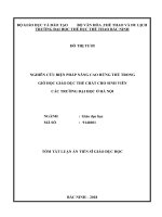 Nghiên cứu biện pháp nâng cao hứng thú trong giờ học giáo dục thể chất cho sinh viên các trường đại học ở hà nội tt 
