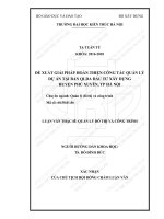 Đề xuất giải pháp hoàn thiện công tác quản lý dự án tại ban QLDA đầu tư xây dựng huyện phú xuyên, TP hà nội (tt) 