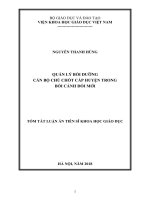 Quản lý bồi dưỡng cán bộ chủ chốt cấp huyện trong bối cảnh đổi mới tt 