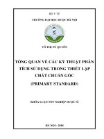 tổng quan về các kỹ thuật phân tích sử dụng trong thiết lập chất chuẩn gốc (primary standard) 