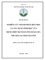 nghiên cứu thành phần hóa học và tác dụng sinh học của dịch chiết bọ mắm (pouzolzia sp ) thu hái tại thái nguyên 