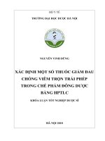 xác định một số thuốc giảm đau chống viêm trộn trái phép trong chế phẩm đông dược bằng hptlc 