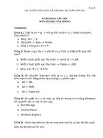 Câu hỏi trắc nghiệm tin học công chức cấp xã