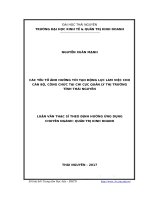 Các yếu tố ảnh hưởng tới tạo động lực làm việc cho cán bộ, công chức tại chi cục quản lý thị trường tỉnh thái nguyên 