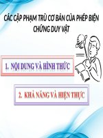 CẶP PHẠM TRÙ NỘI DUNG VÀ HÌNH THỨC
