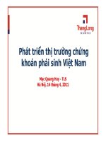 Phát triển thị trường chứng khoán phái sinh Việt Nam