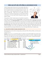 trích lọc dữ liệu trong excel với công cụ advanced filter